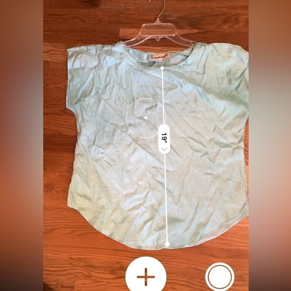 Vintage Diane Von Furstenberg Mint Blue Crinkle Dolman Sleeve Top Small - Picture 6 of 6